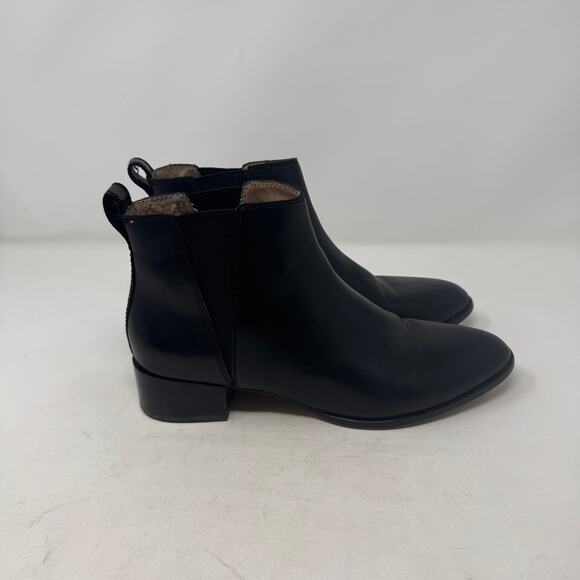 Madewell The Carina Boot Black Leather Chelsea Ankle Boots Pull-On Size 7.5 - Picture 6 of 14